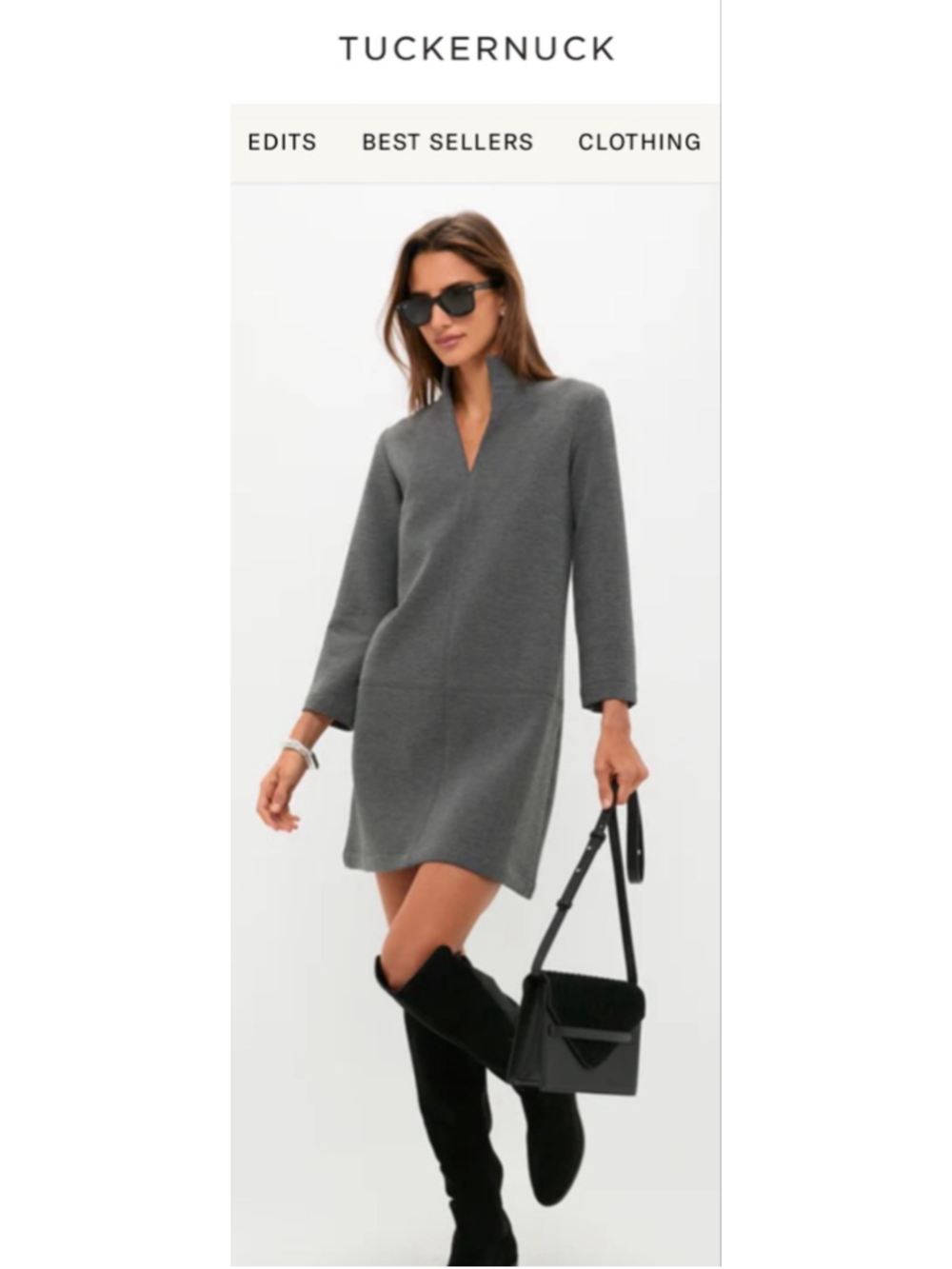 NWT Tuckernuck Charcoal Clifton Mini Dress L